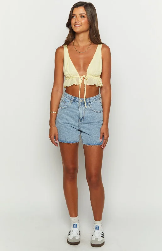 Sundae Light Wash Denim Shorts