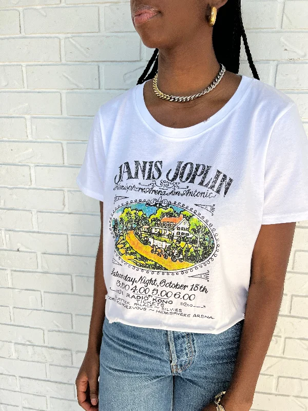 Janis Joplin Hemisphere Arena Crop Tee