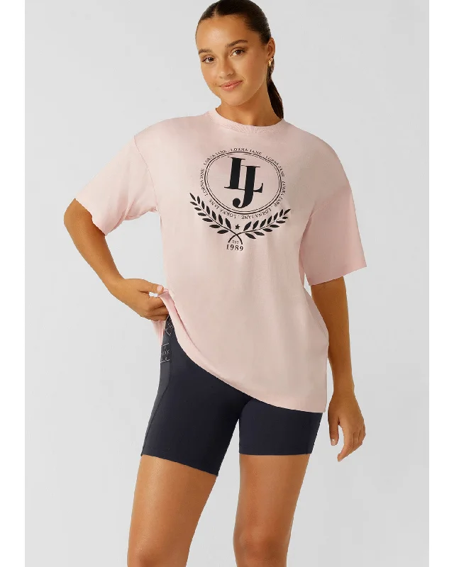 Lorna Jane Triumph Boyfriend Tee - Pale Peony