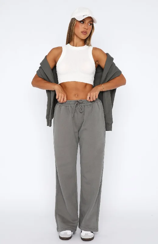 Stick With Me Wide Leg Sweatpants Slate