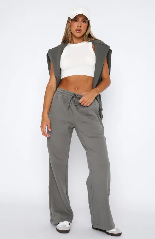 Stick With Me Wide Leg Sweatpants Slate