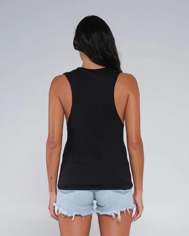 SUMMER VIBE MUSCLE TANK - Black