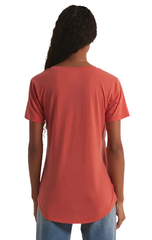 Z Supply V Neck Pocket Tee Tango