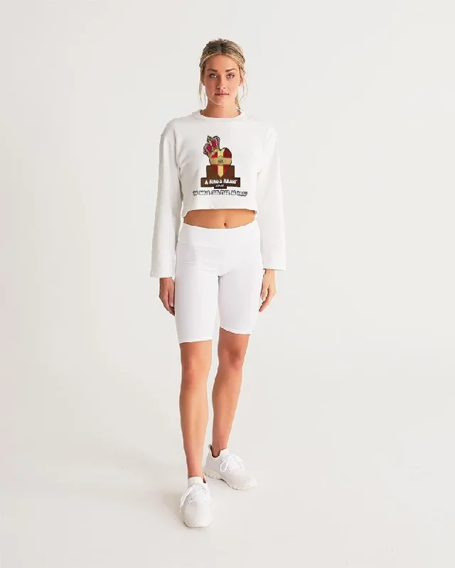 AKH White Women's Cropped Sweatshirt