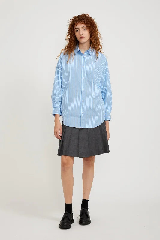 Chiara Shirt Mid Length Lagoon/White