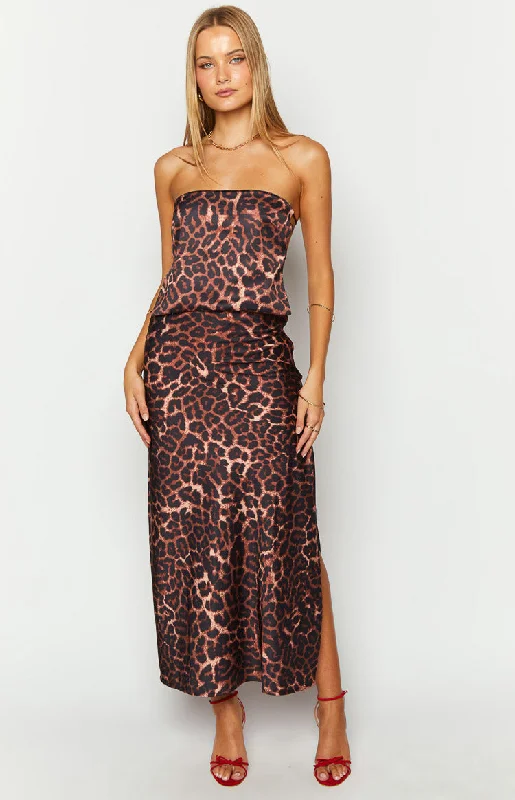 Ibiza Leopard Print Strapless Top