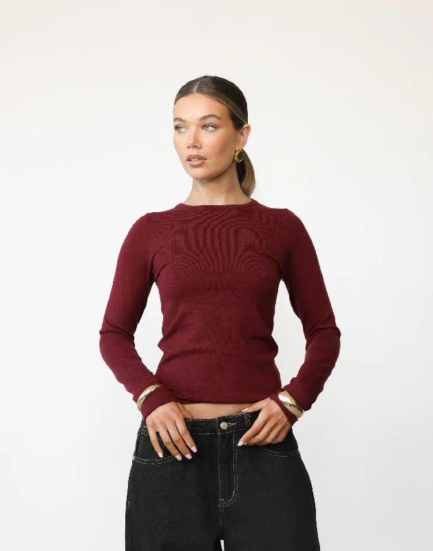 Joey Long Sleeve Top (Shiraz)