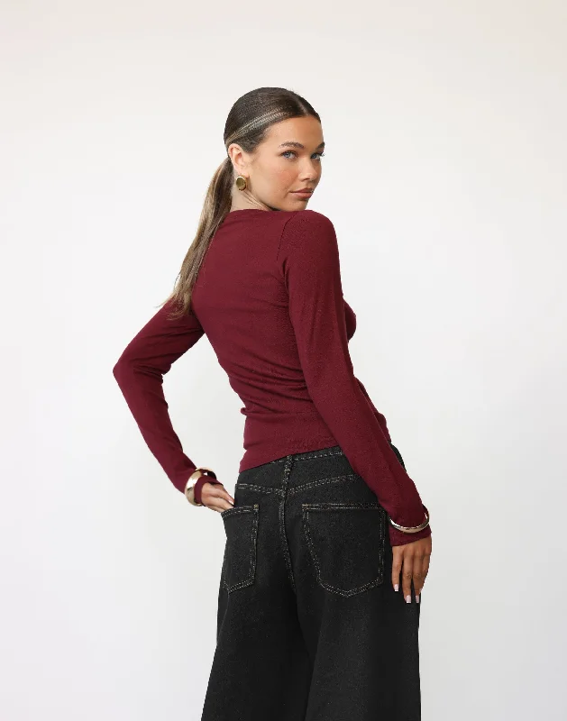 Joey Long Sleeve Top (Shiraz)