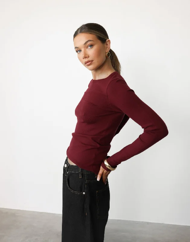 Joey Long Sleeve Top (Shiraz)