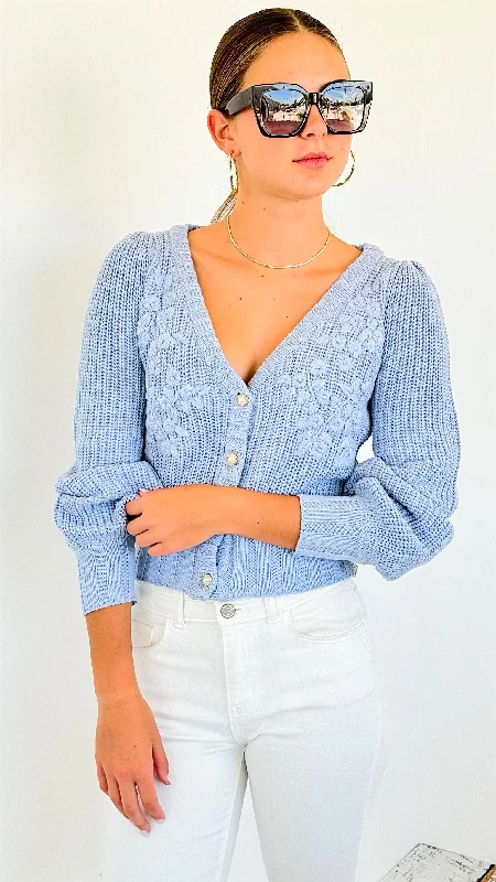 Button Down Embroidery Cardigan Sweater