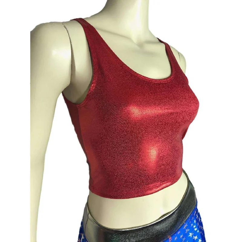 Crop Tank Top - Red Mystique