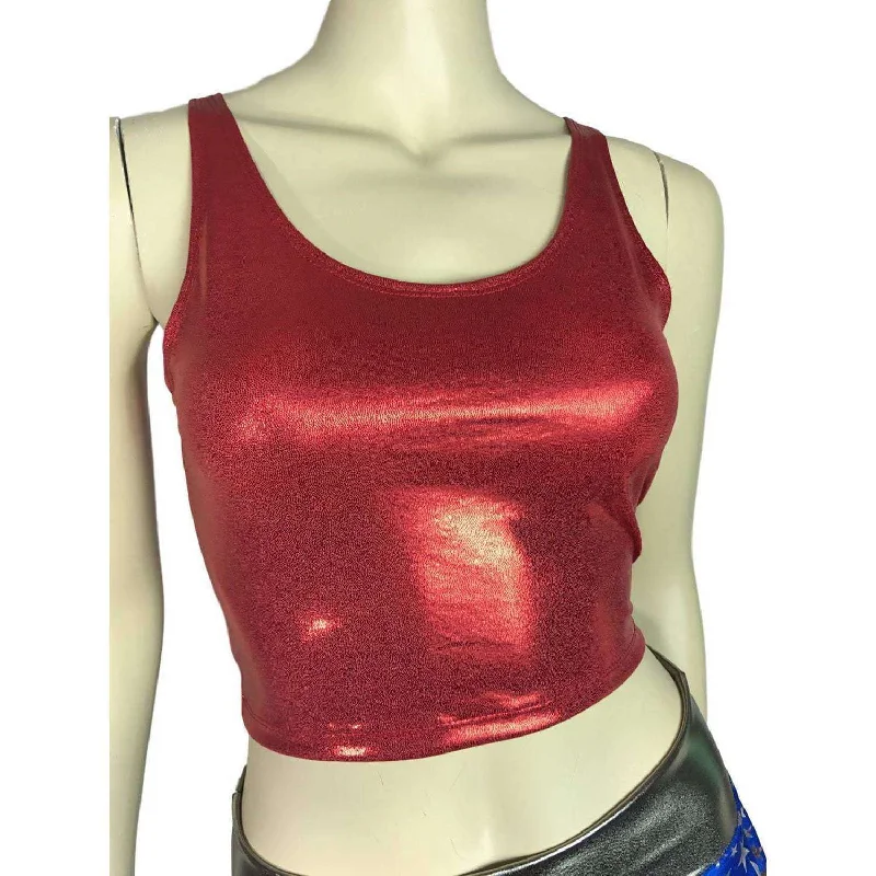 Crop Tank Top - Red Mystique