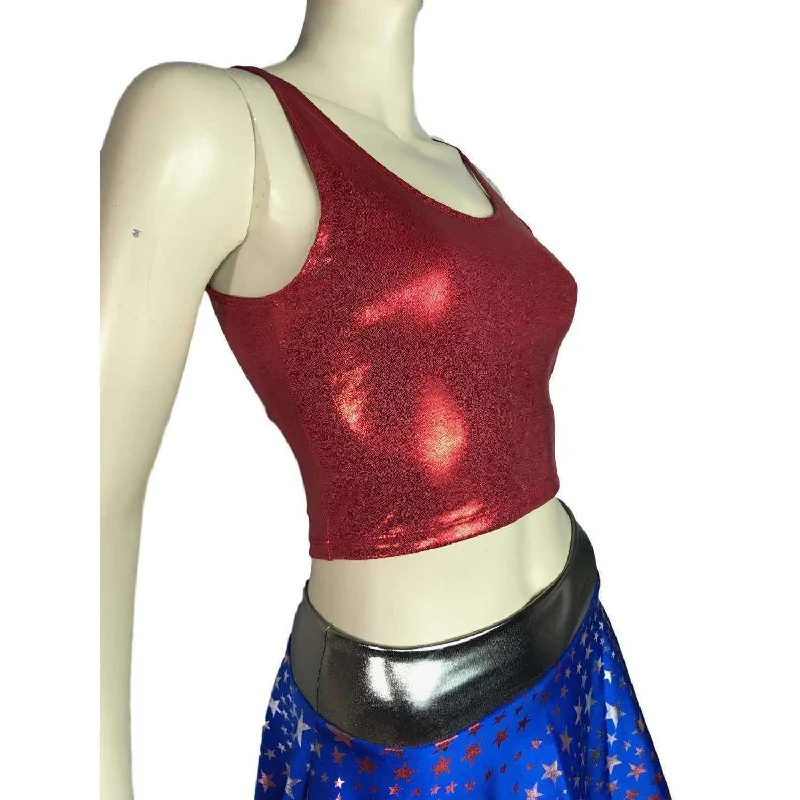 Crop Tank Top - Red Mystique