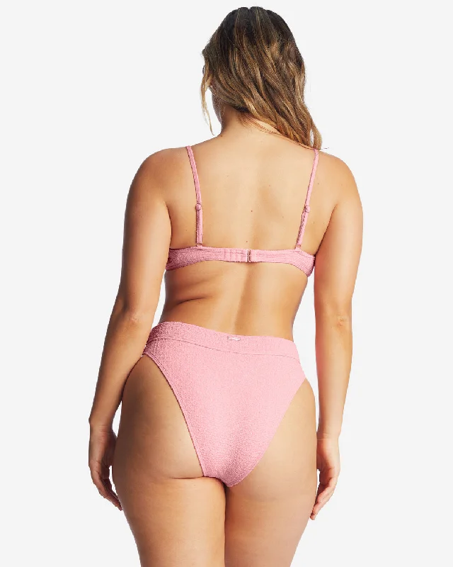 So Dazed Charlie Fixed Triangle Bikini Top - Pink Sunset