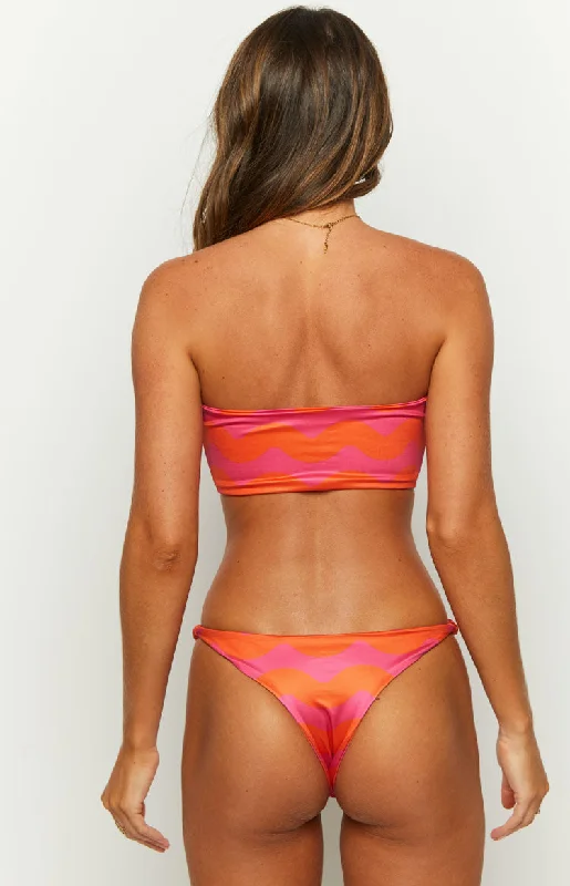 Two Swim Sherbet Pink Strapless Bandeau Knot Top