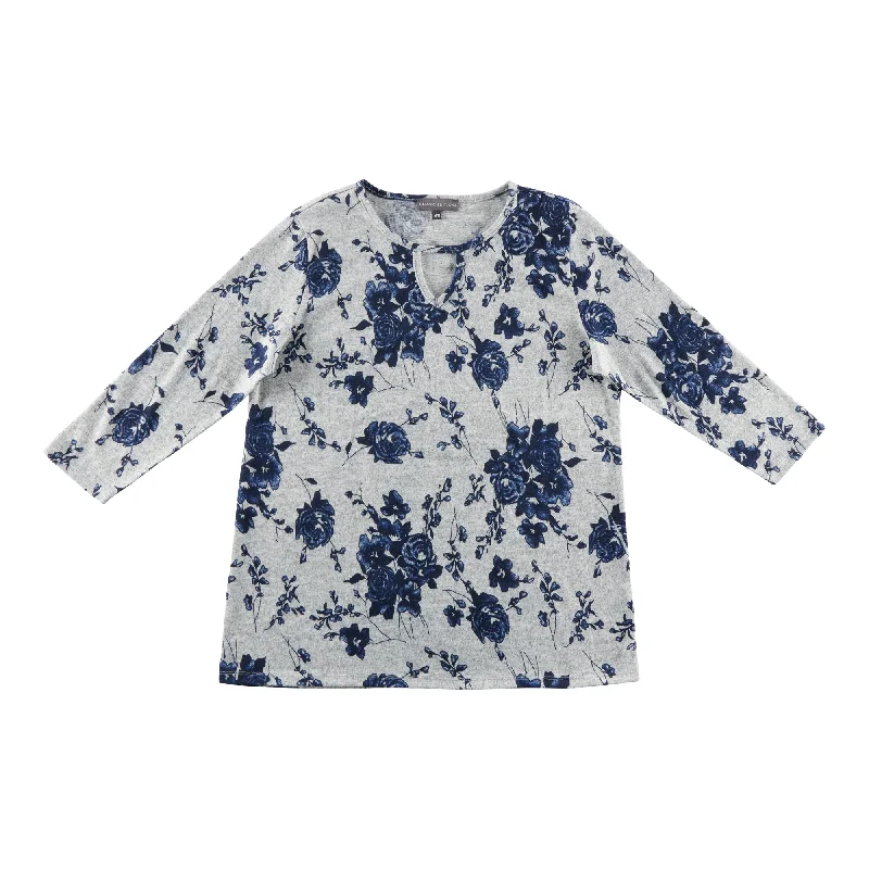 Classic Editions Women's Printed 3/4 Sleeve Top