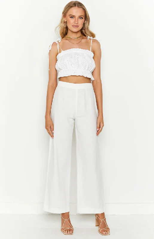 Emerie White Crop Top