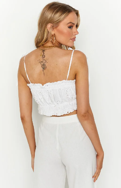 Emerie White Crop Top