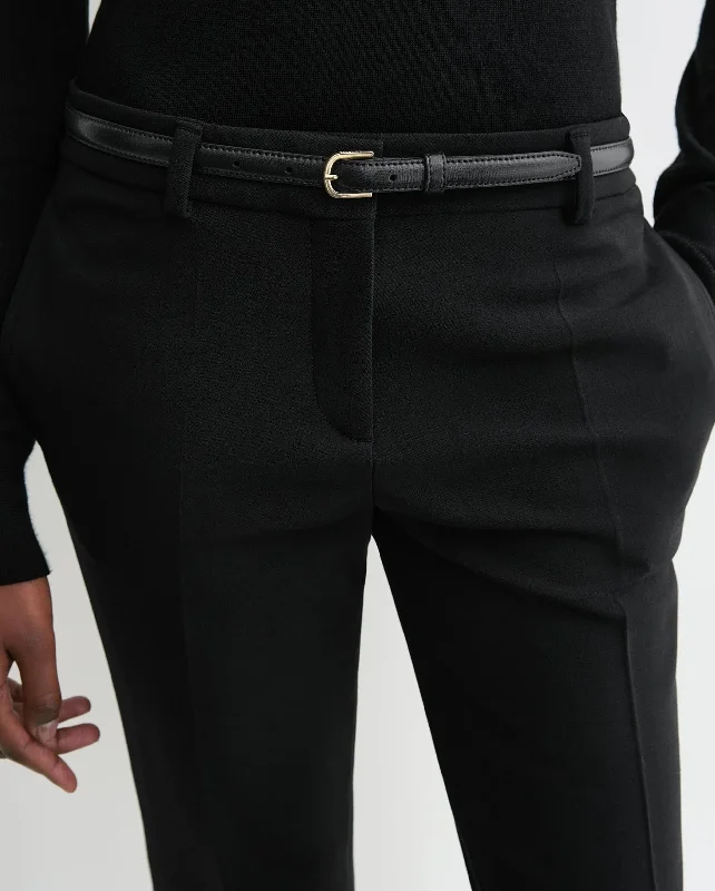 LOW WAIST SLIM TROUSER / BLACK