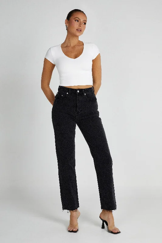 Tina Mom Jean - Washed Black