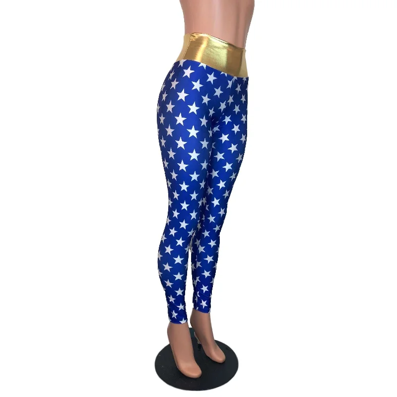 Wonder Woman Inspired High Waist Leggings Pants