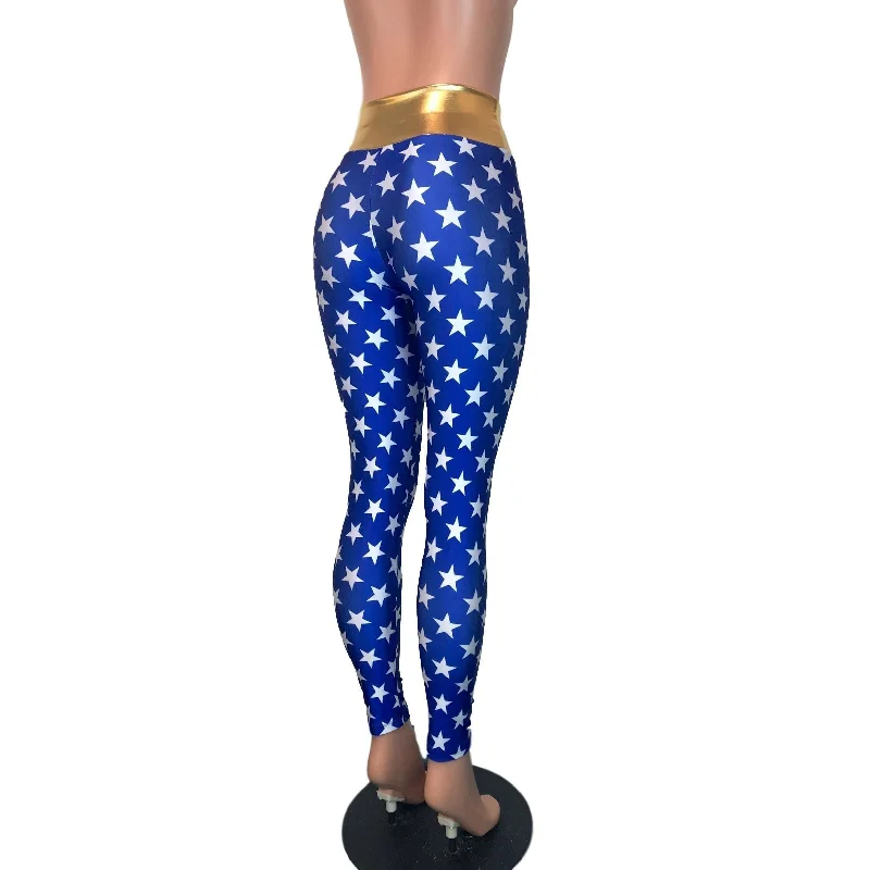 Wonder Woman Inspired High Waist Leggings Pants