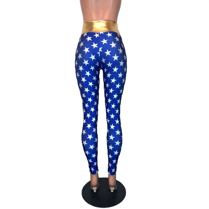 Wonder Woman Inspired High Waist Leggings Pants